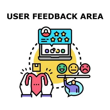 User feedback area concept with customer rating and satisfaction Stock Illustration