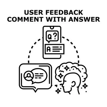 User feedback comment with answer communication concept Stock Illustration