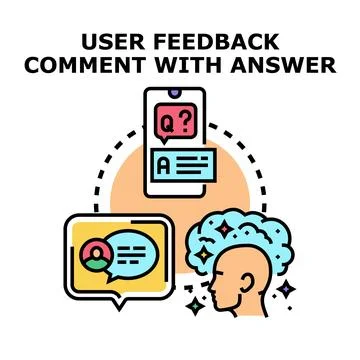 User feedback comment with answer communication concept Stock Illustration