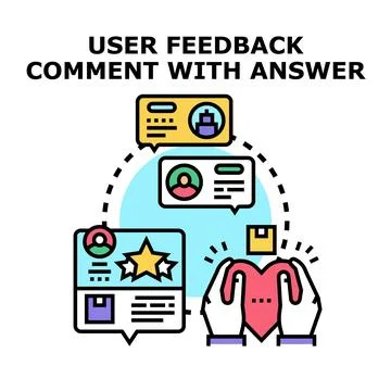 User feedback comment with answer concept illustration Stock Illustration