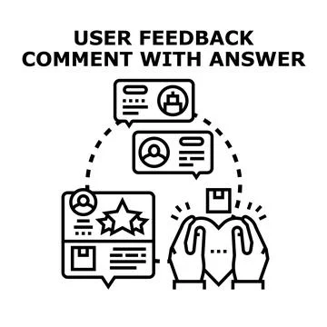 User feedback comment with answer concept illustration 库存插图