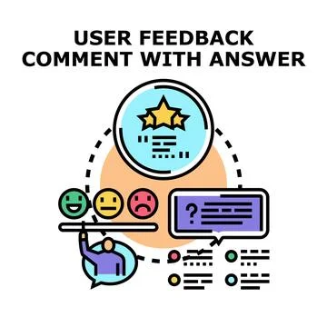 User feedback comment with answer process icon Stock Illustration
