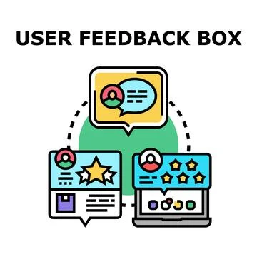 User feedback communication review rating experience concept Stock Illustration