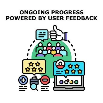 User feedback driving ongoing product development progress イラスト素材