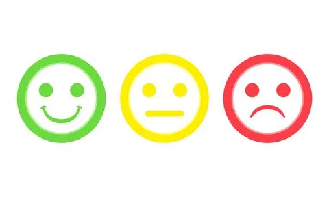 User feedback emotion icon. Vector of customer survey testimonial. Stock Illustration