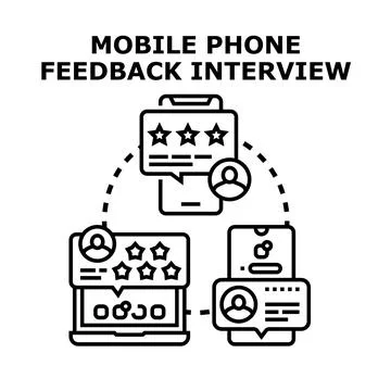 User feedback interview concept for mobile application development 库存插图
