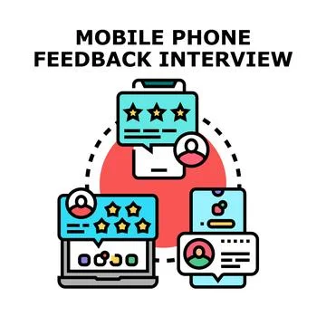 User feedback interview concept for mobile application development 스톡 일러스트