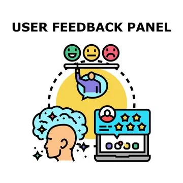 User feedback panel providing customer review satisfaction Stock Illustration