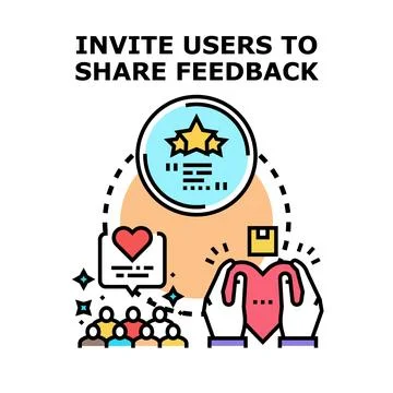 User feedback sharing and satisfaction evaluation concept Stock Illustration
