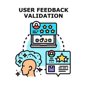 User feedback validation process concept vector illustrating Stock Illustration