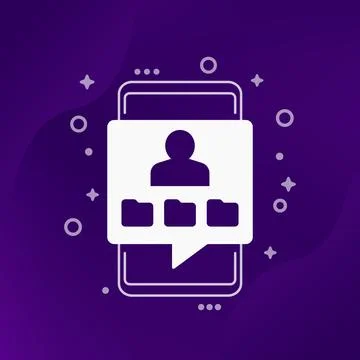 User files, personal data in a phone vector icon Stock Illustration