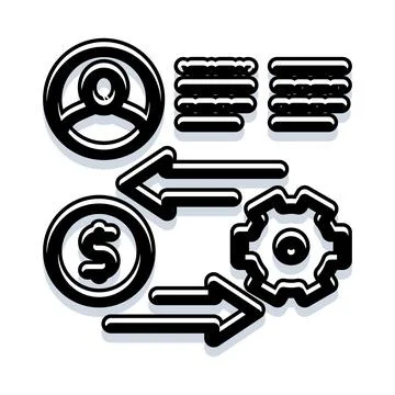 User financial management process with gear configuration Stock Illustration