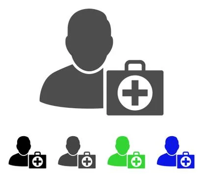 User First Aid Flat Icon Illustrazione stock