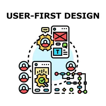 User first design process development Stock Illustration