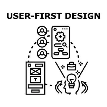 User first design process for digital development Stock Illustration
