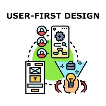 User first design process for digital development Stock Illustration