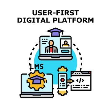 User first digital platform concept vector Illustrazione stock