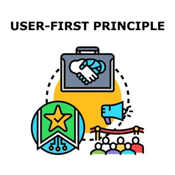 User first principle concept with business and technology collaboration Stock Illustration