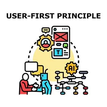 User first principle in digital technology development Stock Illustration