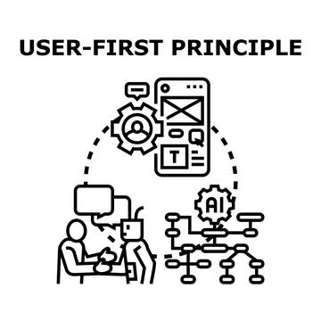 User first principle in digital technology development Ilustração Stock