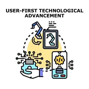 User first technological advancement optimizing software processes Illustrazione stock