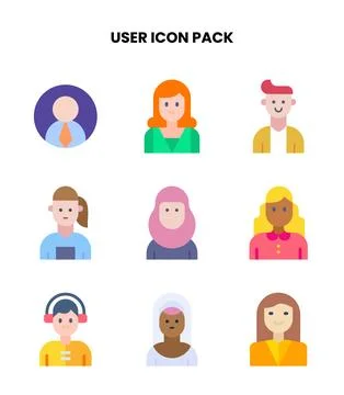 User Flat Design Icons Pack Illustrazione stock