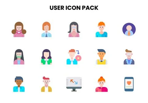 User Flat Design Icons Pack Illustrazione stock