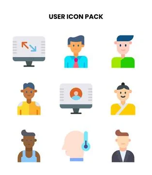 User Flat Scalable Icons Pack Stock Illustration