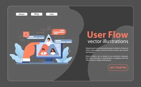 User Flow concept. Flat vector illustration Stock Illustration