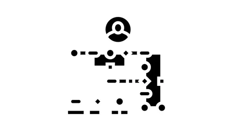 User flow ux ui design glyph icon animation Stock Footage 326150264