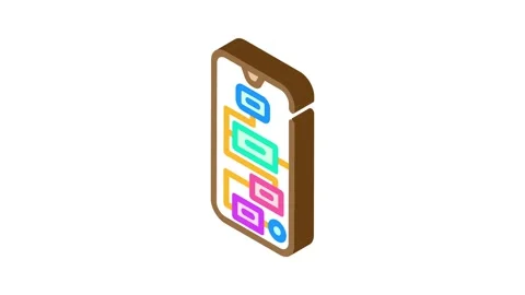 User flow ux ui design isometric icon animation Stock Footage 327286581