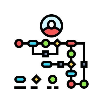 User flow ux ui design color icon vector illustration Stock Illustration