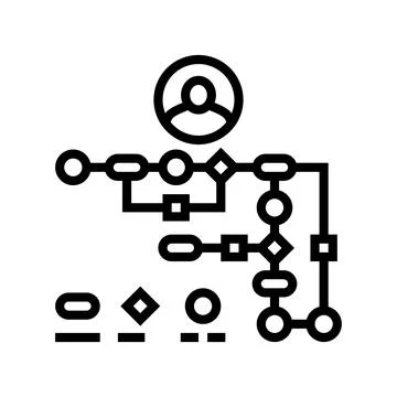 User flow ux ui design line icon vector illustration Stock Illustration