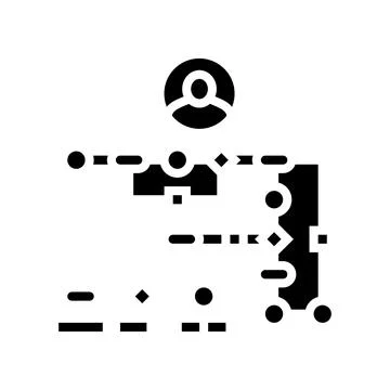 User flow ux ui design glyph icon vector illustration Stock Illustration