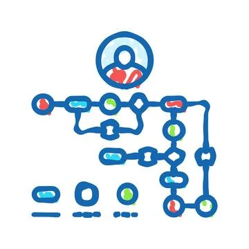 User flow ux ui design icon doodle illustration イラスト素材