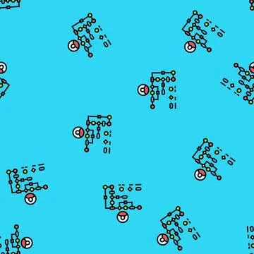 User flow ux ui design vector seamless pattern Stock Illustration