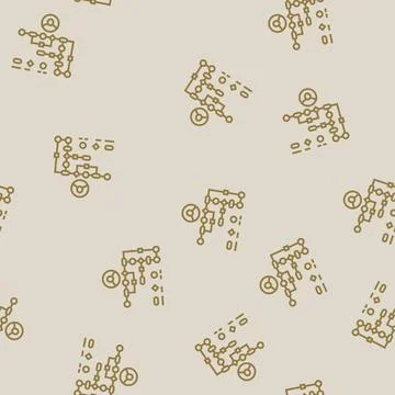 User flow ux ui design line seamless pattern Stock Illustration