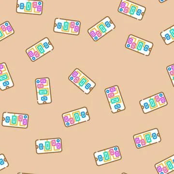 User flow ux ui design vector seamless pattern Illustrazione stock