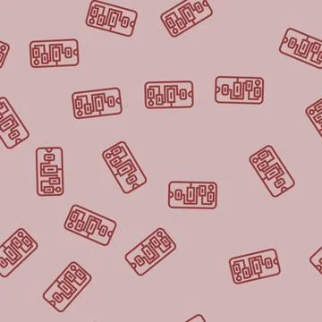 User flow ux ui design line vector seamless pattern Illustrazione stock
