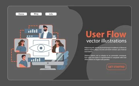 User Flow visualization concept. Flat vector illustration Stockillustratie