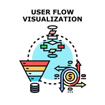 User flow visualization outlining conversion optimization process Stock Illustration