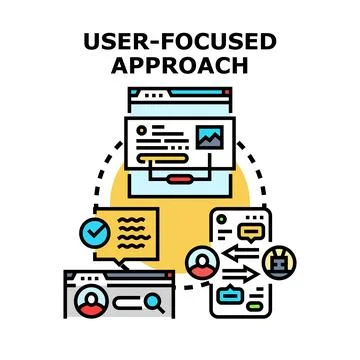 User focused approach implementing web development strategy Stock Illustration