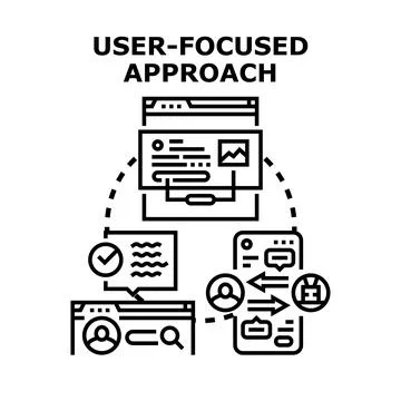 User focused approach implementing web development strategy Illustrazione stock
