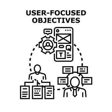 User focused objectives planning and development illustration Illustrazione stock