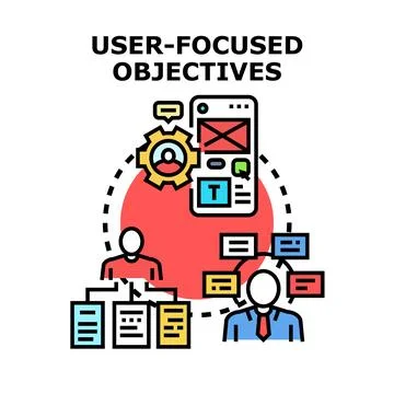 User focused objectives planning and development illustration Stock Illustration