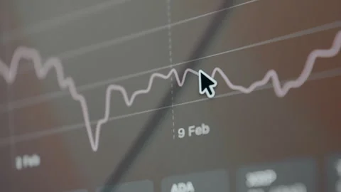User following a linear graph with a cursor Stock Footage 329325710