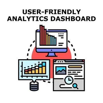 User friendly analytics dashboard concept vector system イラスト素材