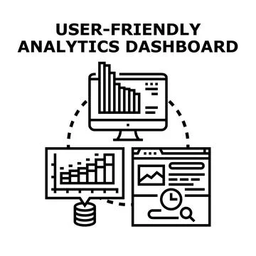 User friendly analytics dashboard concept vector system イラスト素材