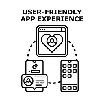 User friendly application experience creating engagement Stock Illustration