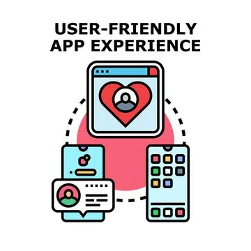 User friendly application experience creating engagement Stock Illustration